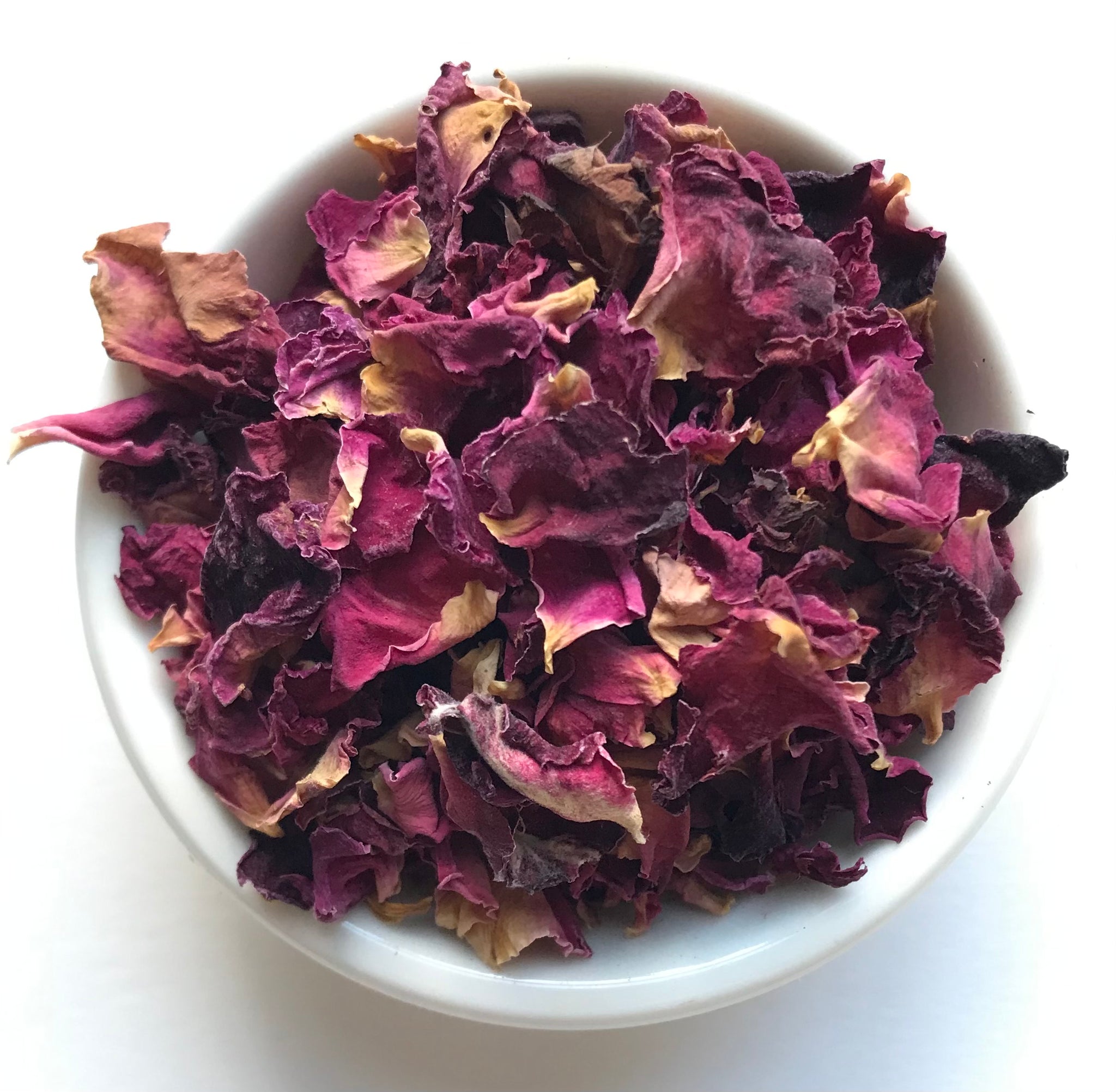 Rose Petals from Red Roses, as used in Shanti Chai & Co's Nettle & Rose Blend, "New Momma" Blend and Rose Petal Chai. 